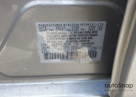 2014 Nissan Sentra Fe+ S/Fe+ Sv/S/Sl/Sr/Sv z USA, uszkodzony, nr VIN 3N1AB7AP7EY227107